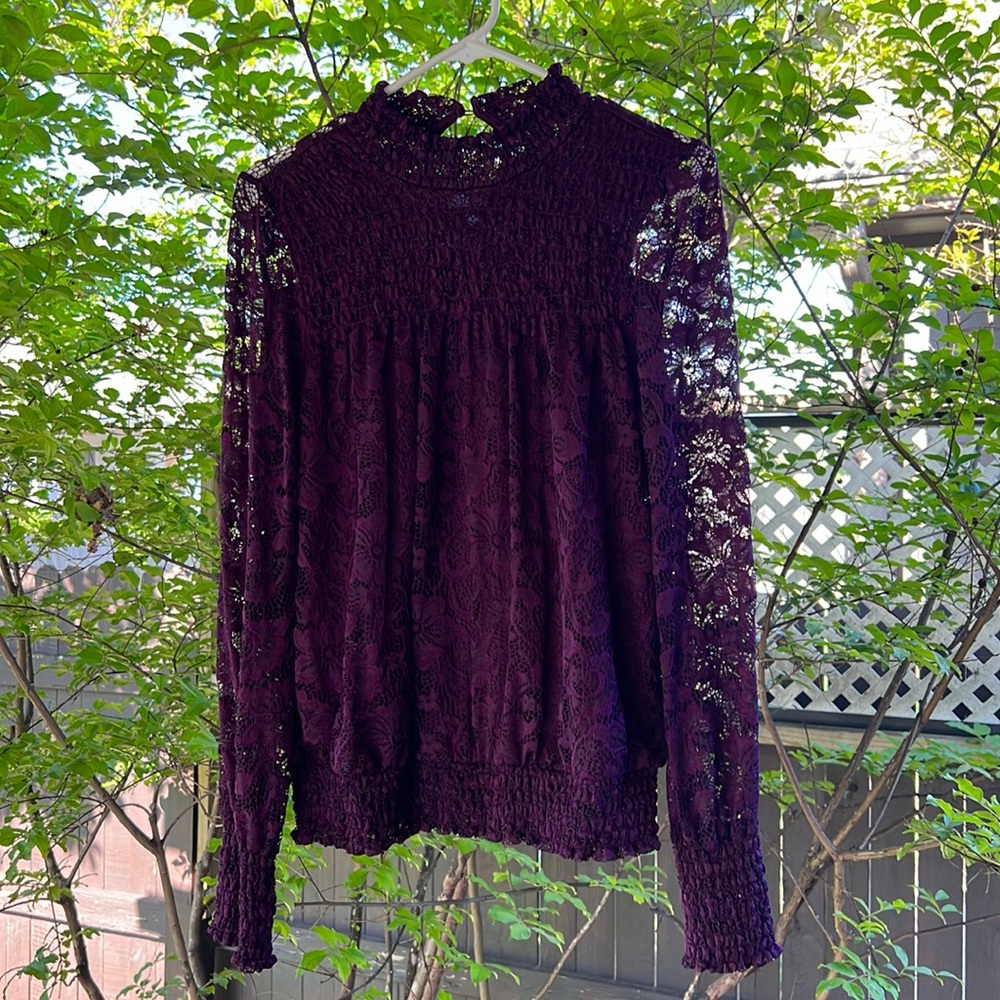 Romantic Purple Lace Blouse